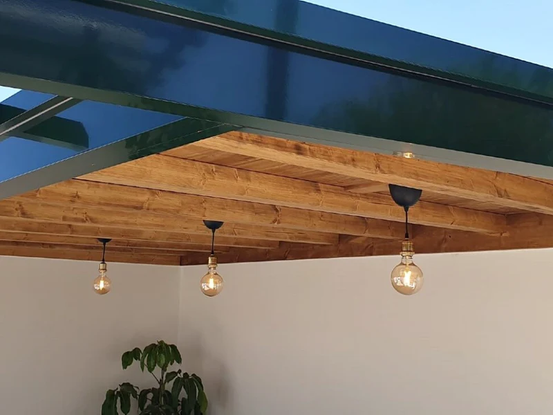 Pérgola de aluminio y madera de Aluminio Madera